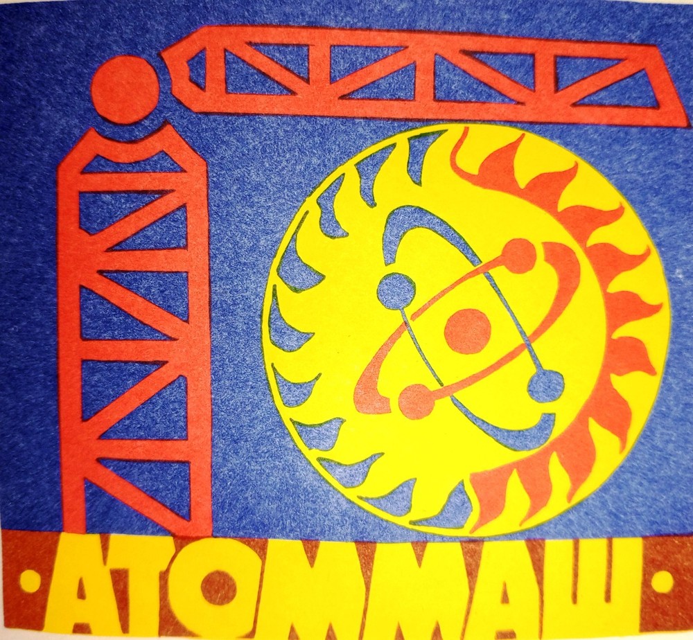 Atom. Peaceful Atom. Soviet poster. Nuclear industry. ATOMMASH. Atom in the serv