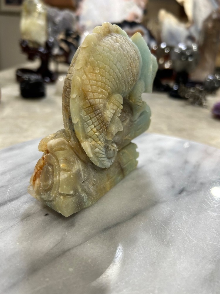 Caribbean Calcite Lizard hand carved