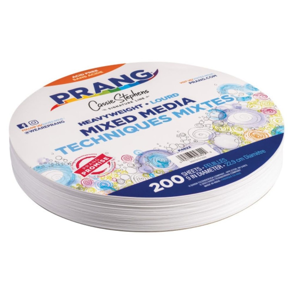PAC4822 Heavyweight Mixed Media Circles, 9" Diameter, White, Created by Ameri...