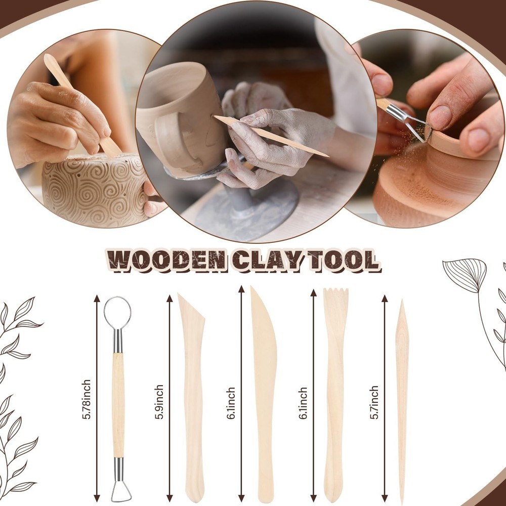 Clay Sculpting Tools Kit 28 PCS, Pottery Craft, Baking Shaping, Multicolor