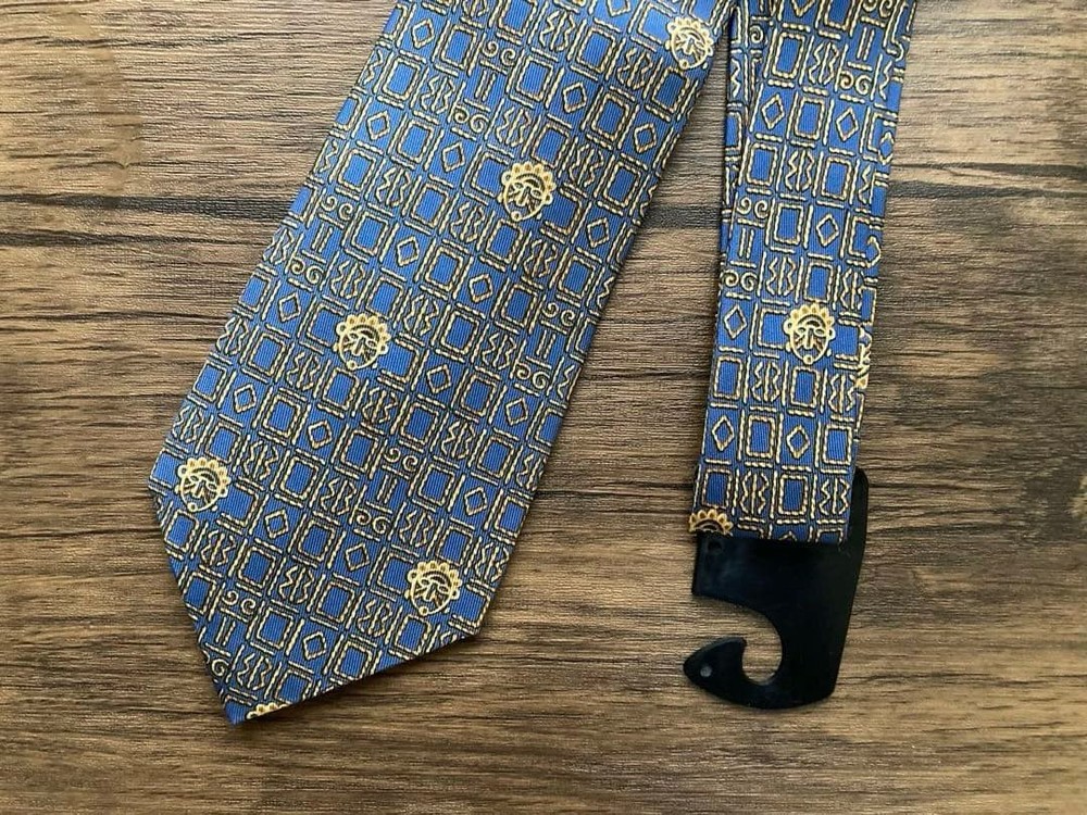 Hermes Silk Tie 150cm Blue Unused Condition