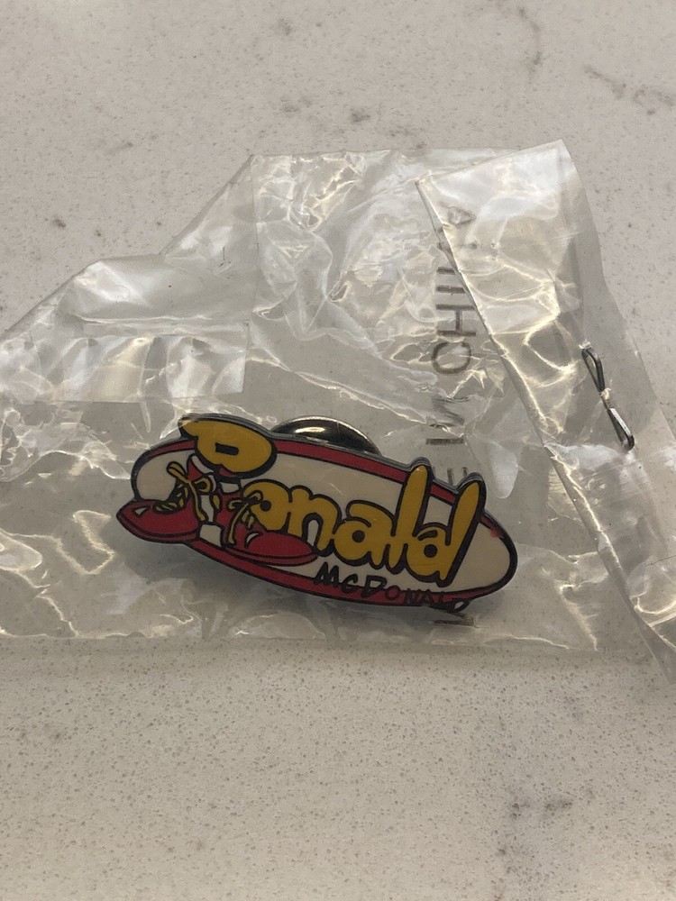 Ronald McDonald Enamel Lapel Pin Red Shoe Single Clutch Back