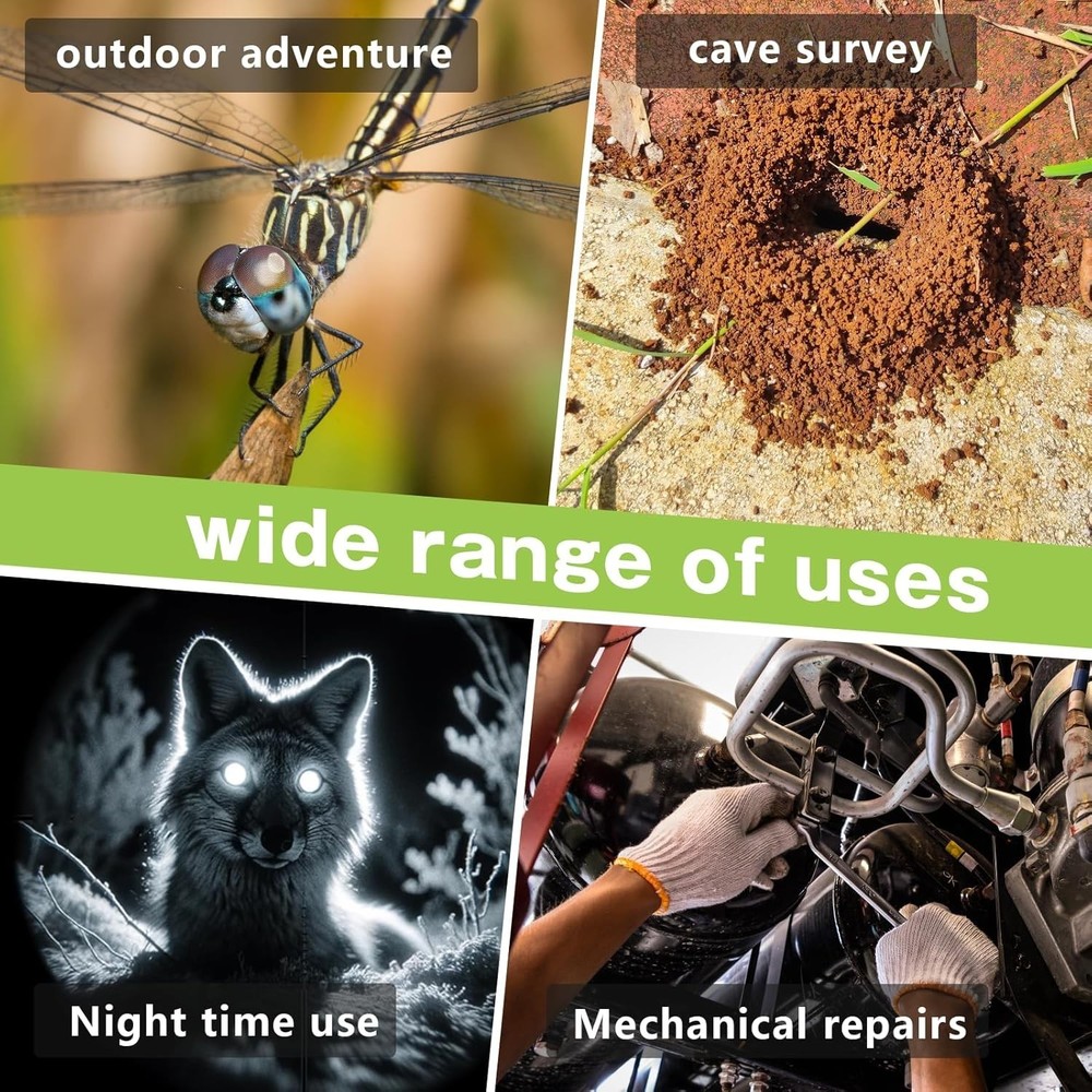 Night Vision Borescope Camera, 5" IPS Screen, 16.5FT Cable, IP67 Waterproof