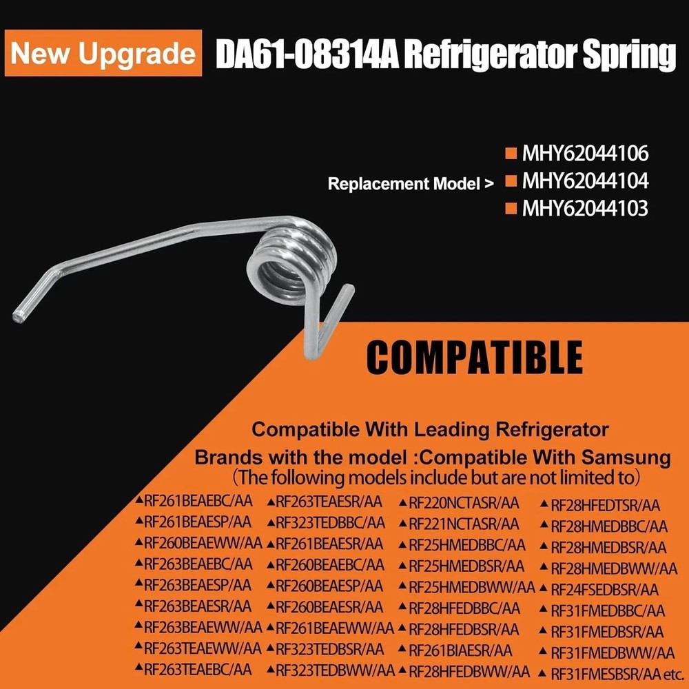 Upgraded Refrigerator Divider Door Spring for Samsung - 2 Pack Replacement Parts