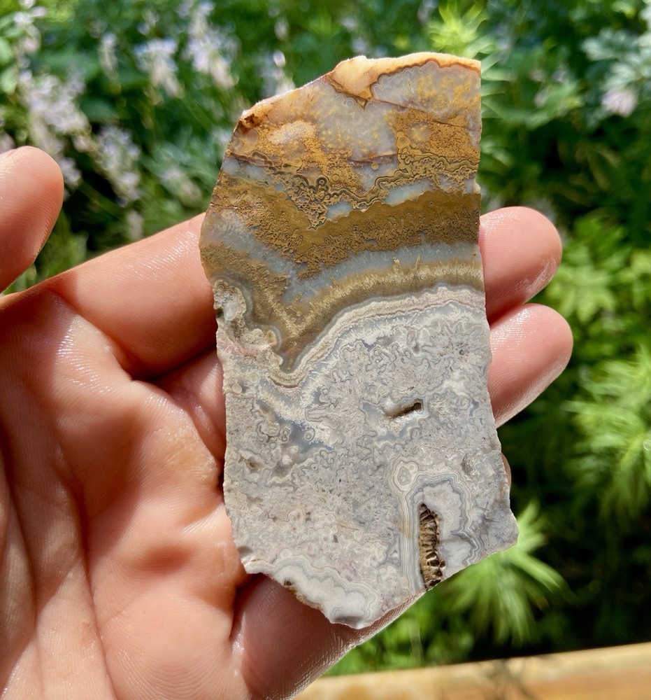 White Crazy Lace Agate Slab 2 Oz