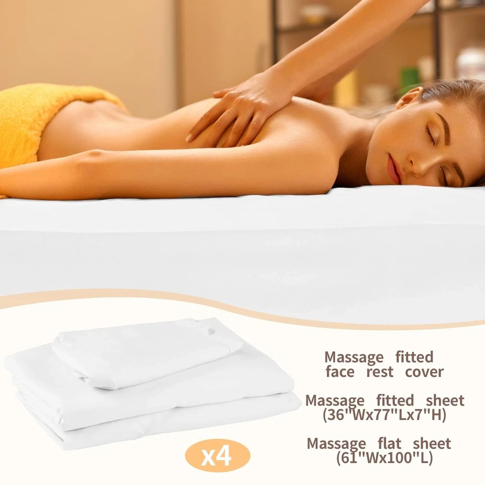 8 Sets Soft Microfiber Massage Table Sheets Set 3 Piece Set Includes Massage Tab