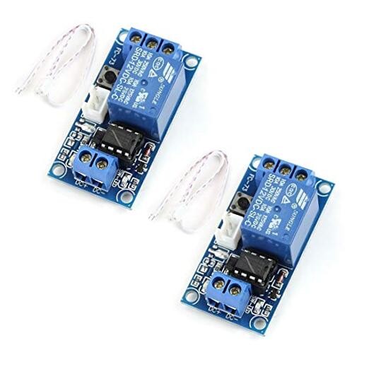 2pcs 12V Single Bistable Self-Locking Relay Module Push to Start and Stop