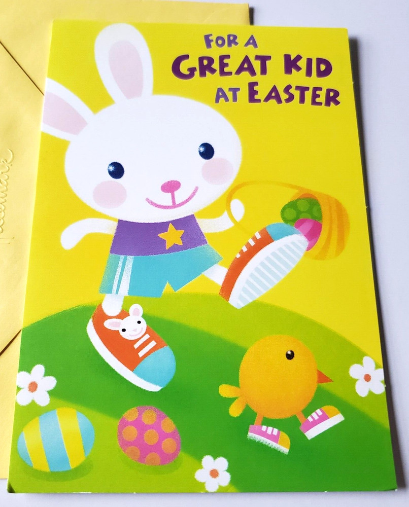 Greeting Card Easter Hallmark For a Great Kid at Easter Bunny with Chick