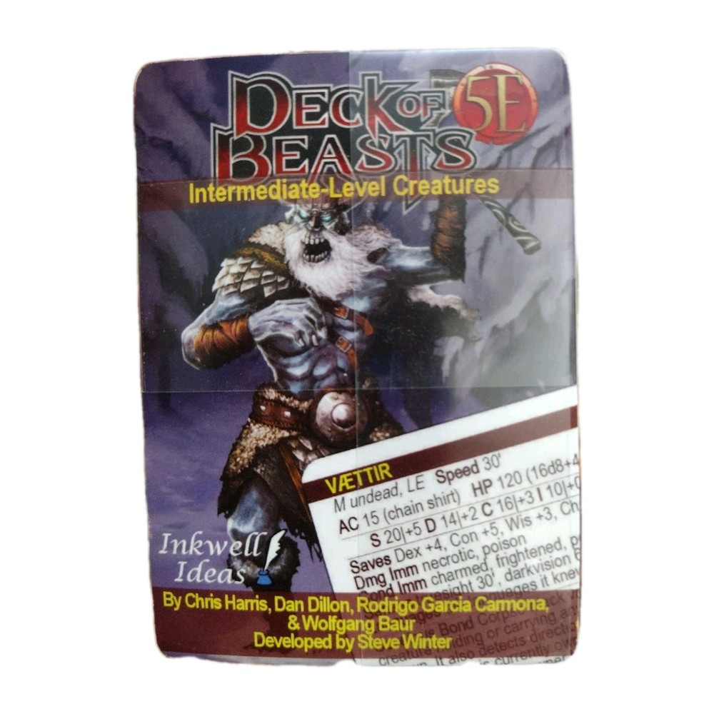 Deck Of Beast 5th Edition Intermediate Level Creatures Dungeons & Dragons