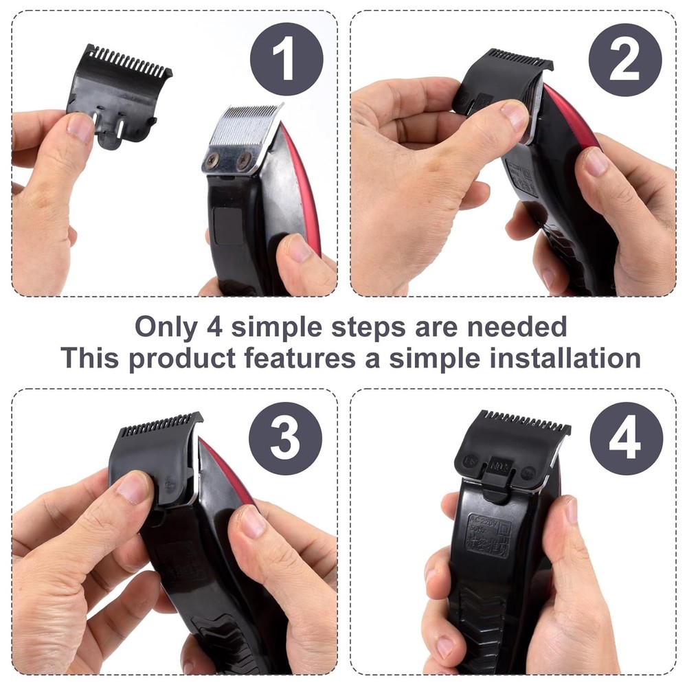 Versatile 2 Pcs Black Clipper Guards - Ideal for Pets & Humans, 1/16'' Size
