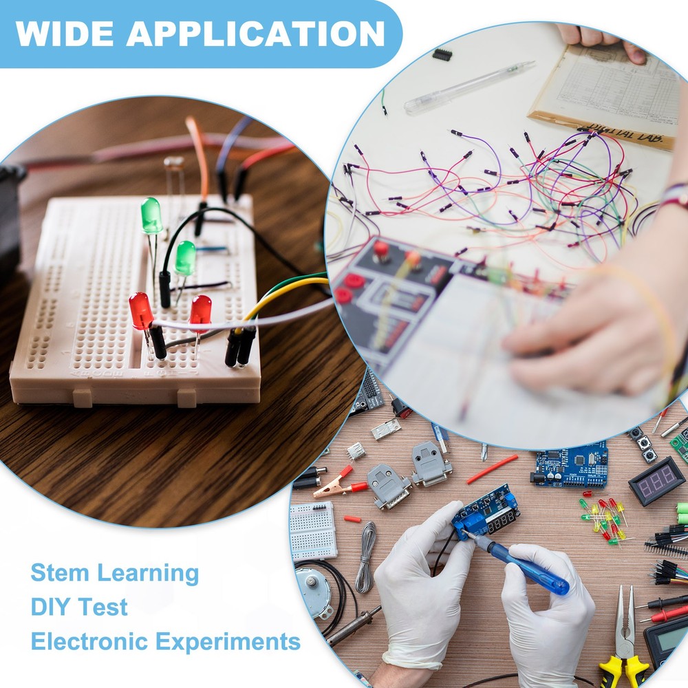 Breadboard Kit 830 Tie-Points with Power Supply Module Jumper Wires
