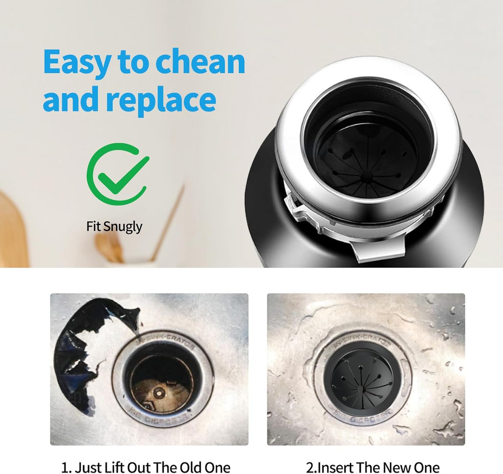 2 Pcs Garbage Disposal Splash Guard, 3 1/8" Sink Rubber Guard for Garbage Dispos