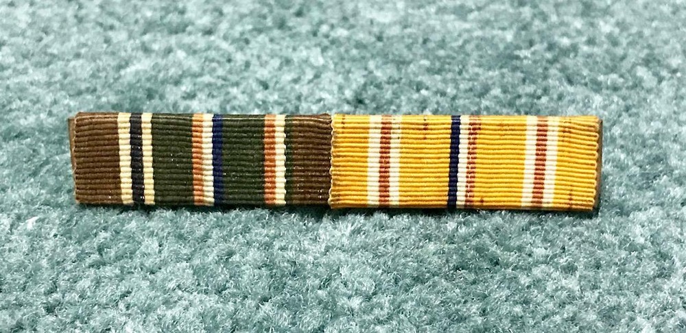Original WWII British Made Ribbon Bar ETO & Pacific