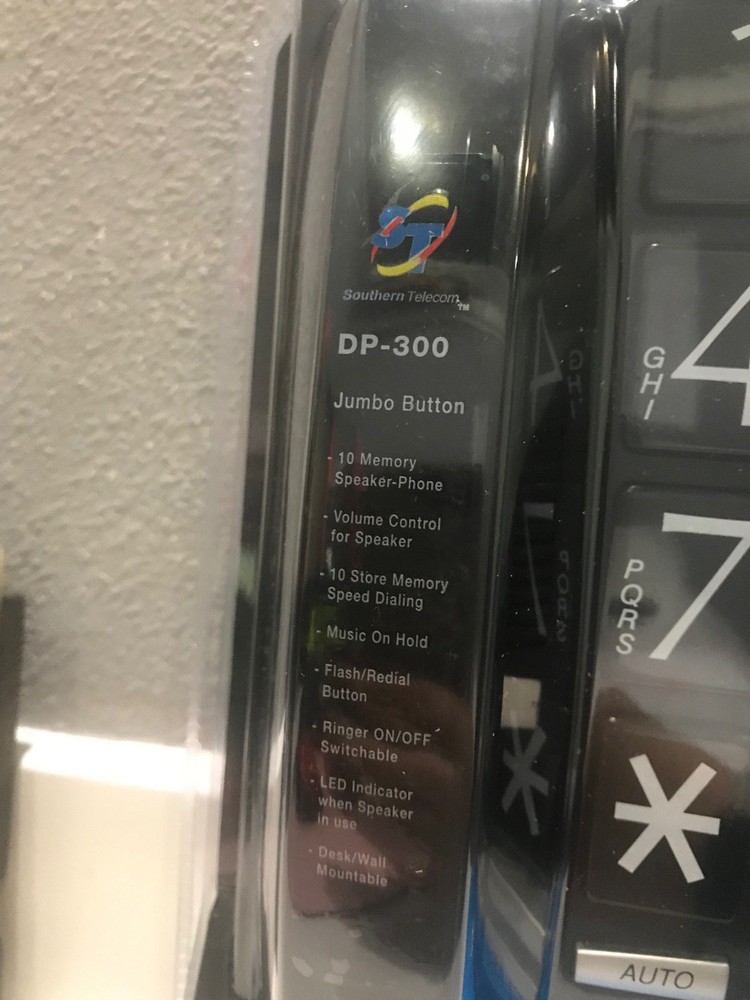 NEW Southern Telecom DP300 Big Button Phone (Black)