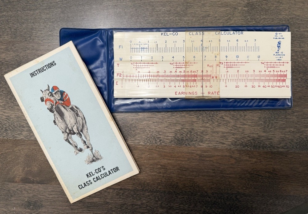 Vintage 1971 Kel-Co Class Calculator With Instruction Booklet