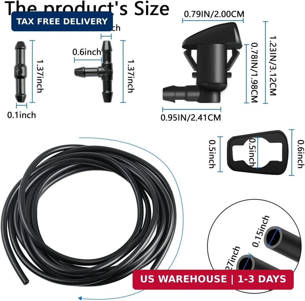 Windshield Washer Nozzles Hose Kit Compatible with Grand Cherokee Include 2 pcs