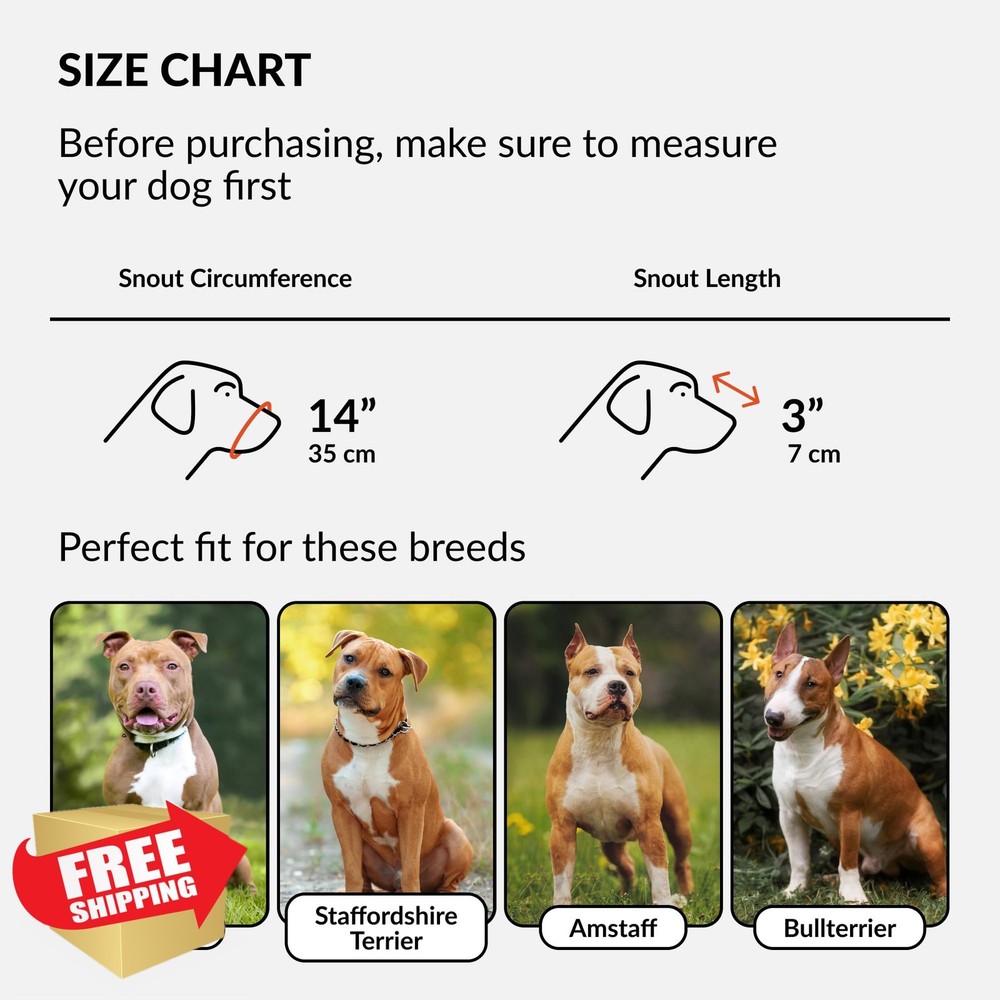 CollarDirect Leather Dog Muzzle Brown Basket Pitbull Amstaff Secure