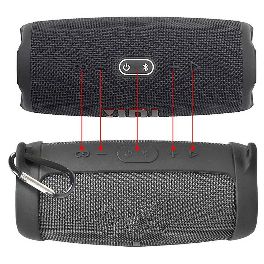 Orange Soft Silicone Cover Protective Case For JBL Charge 5 Bluetooth Speaker b