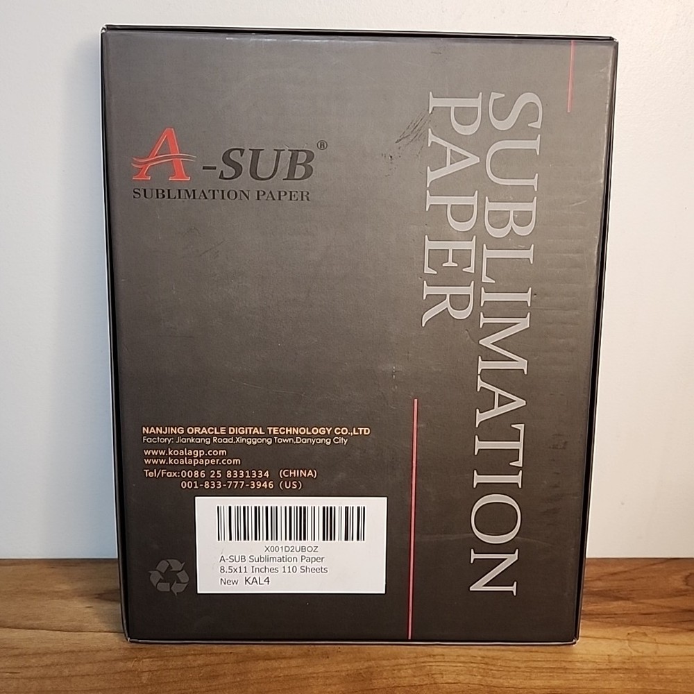 A-SUB 8.5x11" Sublimation Paper Open Box 108 Sheets