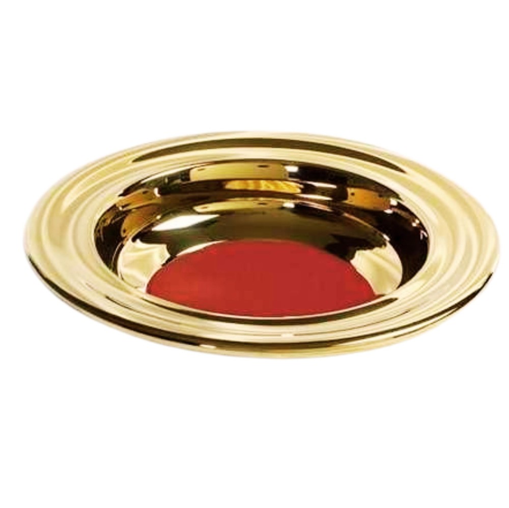 RemembranceWare Offering Plate, Brass with Red Felt