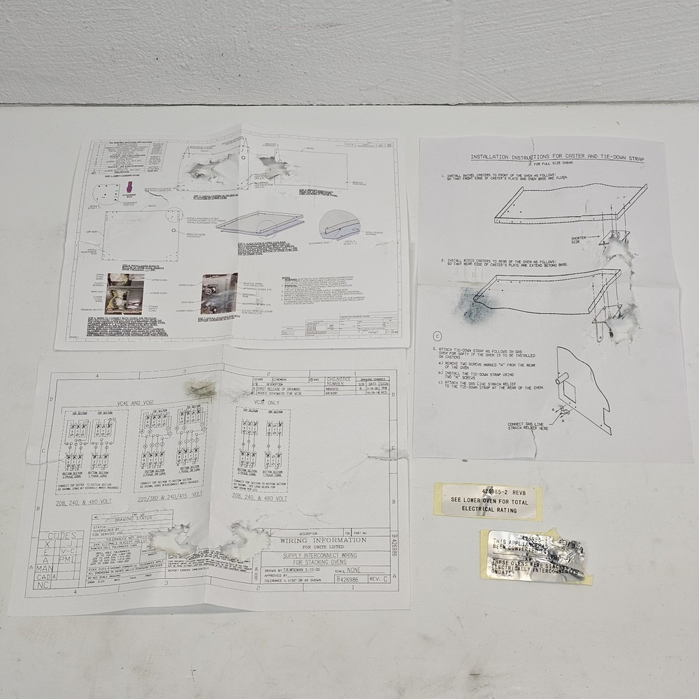 Vulcan Hart 426984-G1 STACK/E-CST Oven Stacking Kit with 6" casters. 1000743.