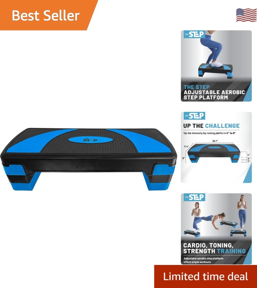 Compact Aerobic Step & Risers Set - 3 Adjustable Heights for Versatile Workouts