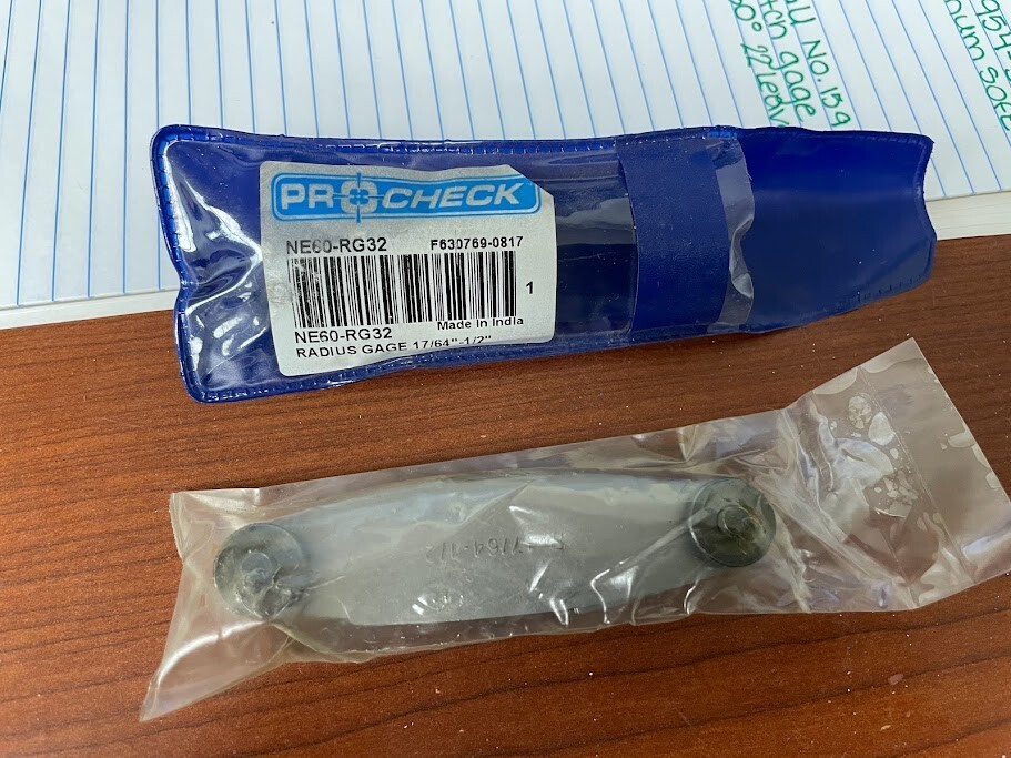 PROCHECK NE60-RG32 RADIUS GAGE 17/64"-1/2"