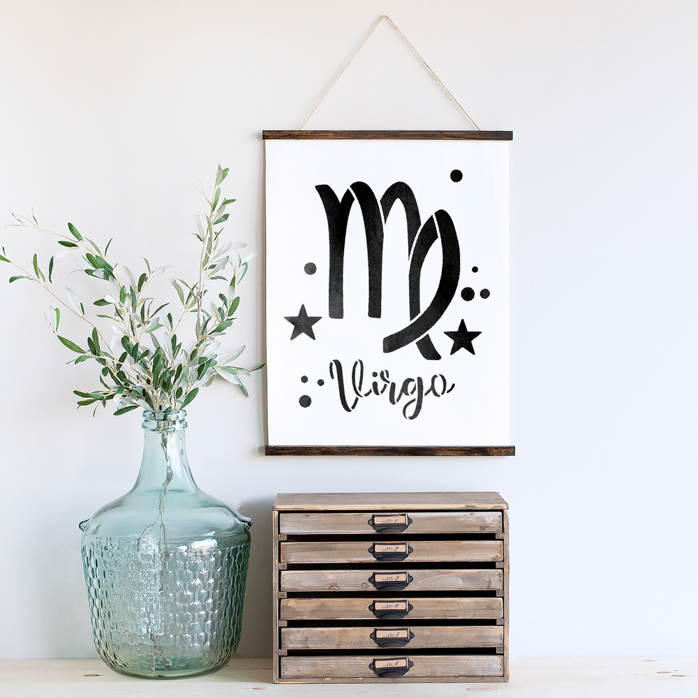 Virgo Zodiac Symbol Stencil