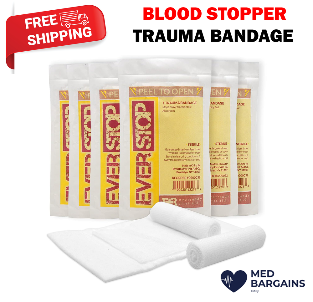 EverStop First Aid Blood Stopper Compress Multi-Purpose Wound Bandage Dressing