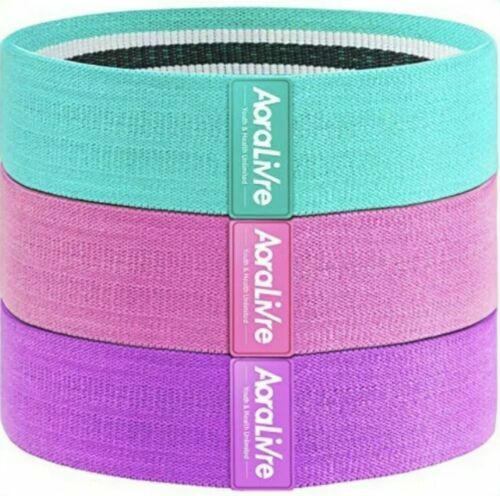 Booty Bands 3 Pack Set-Workout Program Strength Fabric Exercise Guide NEW