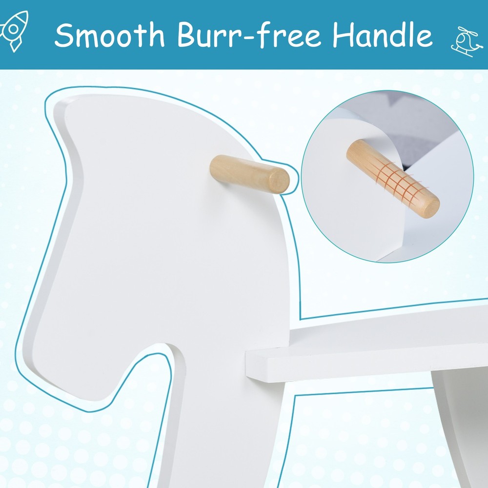 Indoor Children's Rocking Chair with Simple Design & Solid Workmanship, White