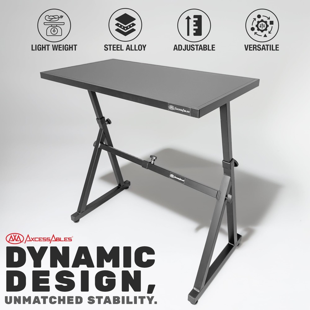 AxcessAbles Adjustable Piano Keyboard Stand and DJ Controller Desk – Removable 3
