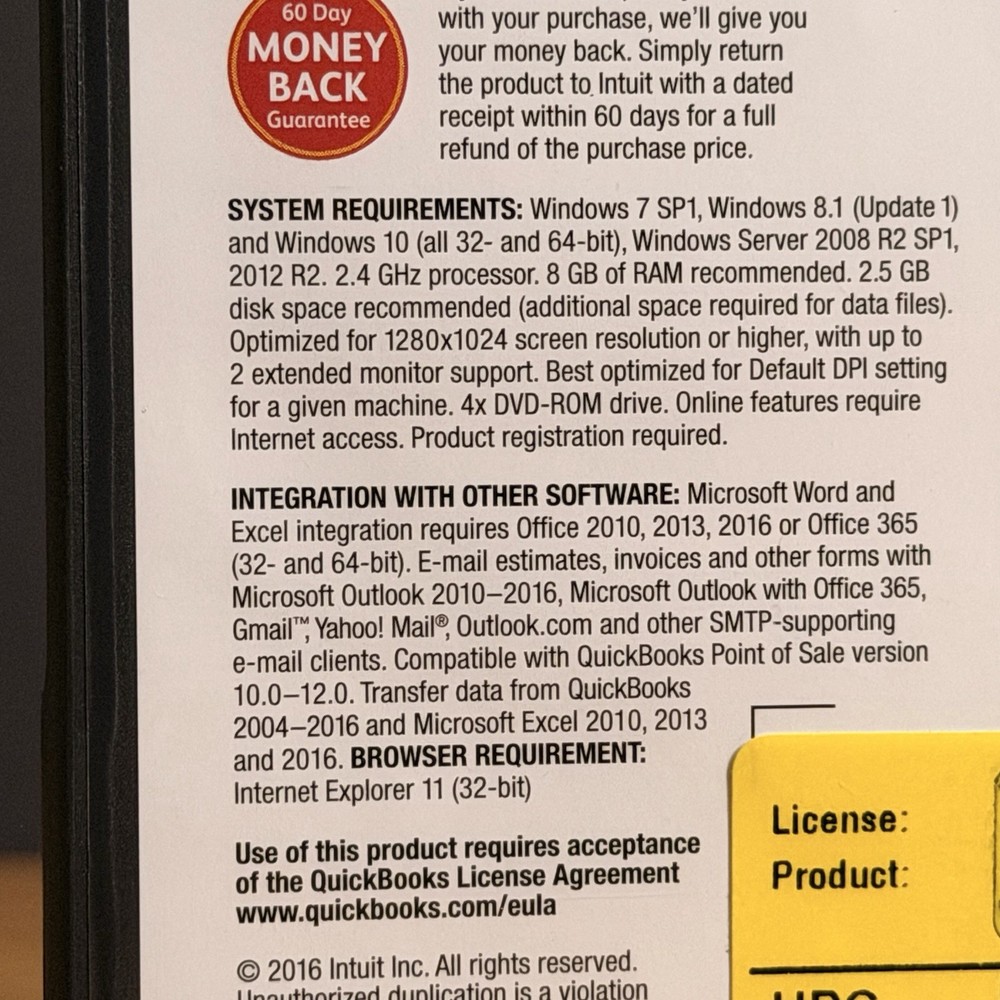 Quickbooks Desktop Pro 2017 Windows Accounting Retail -NO SUBSCRIPT10N- TESTED