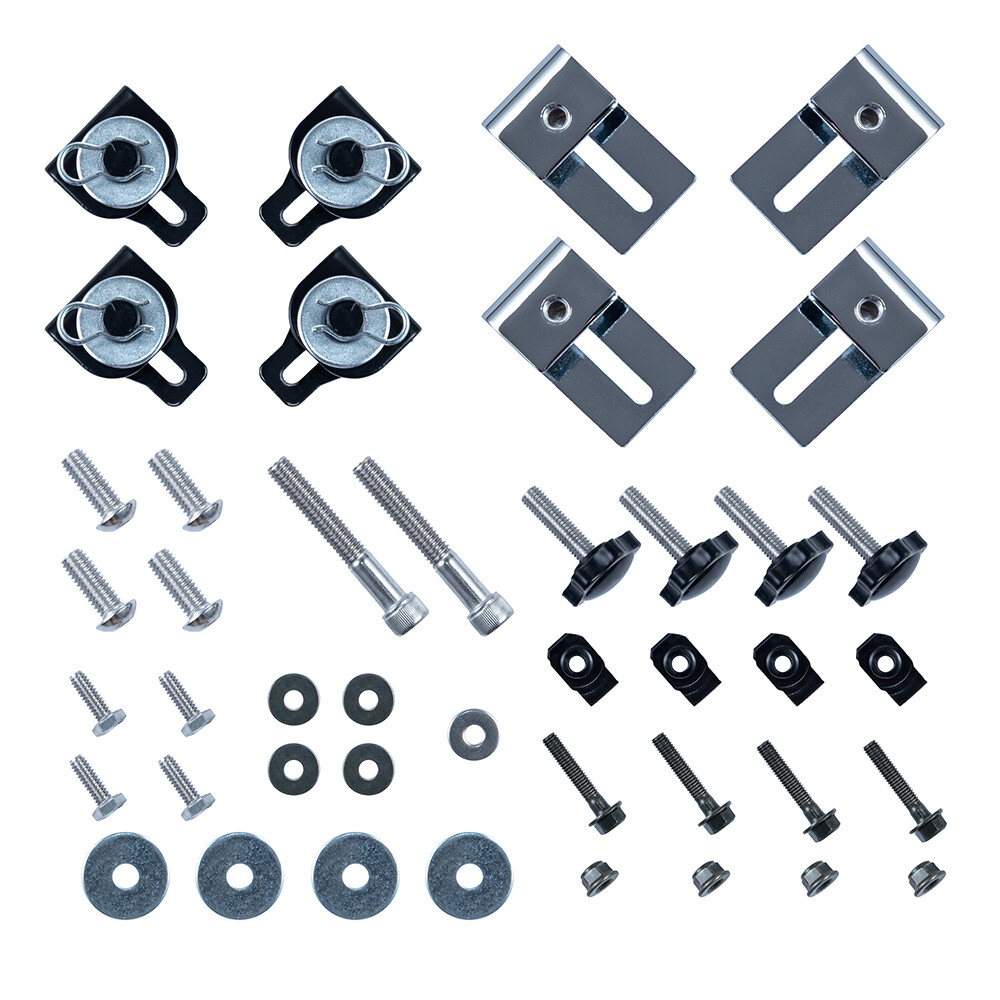 Vivid Black Stretched Saddlebag Conversion Kit Latch Hardware For 94-17 Softail