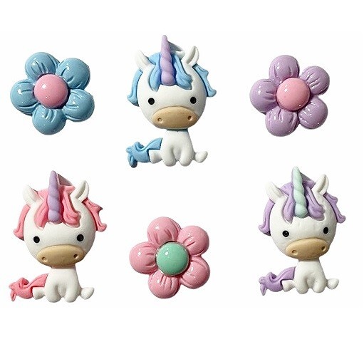Unicorn Playtime - Shelly's Buttons - Flat Back Embellishments - Craft Scrap