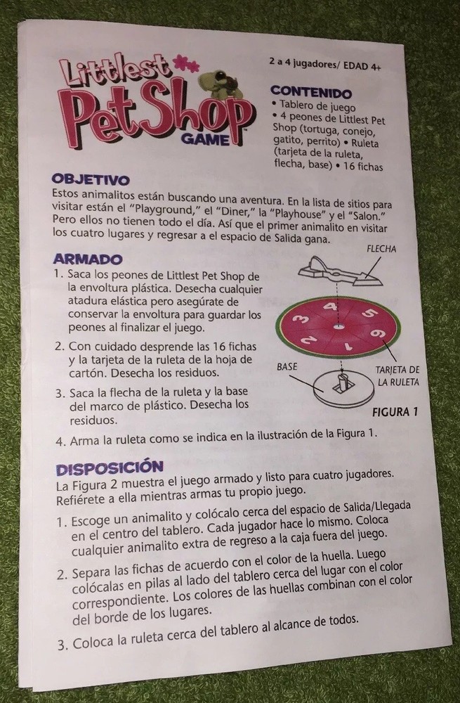 Littlest Pet Shop Game - Instructions - Replacement