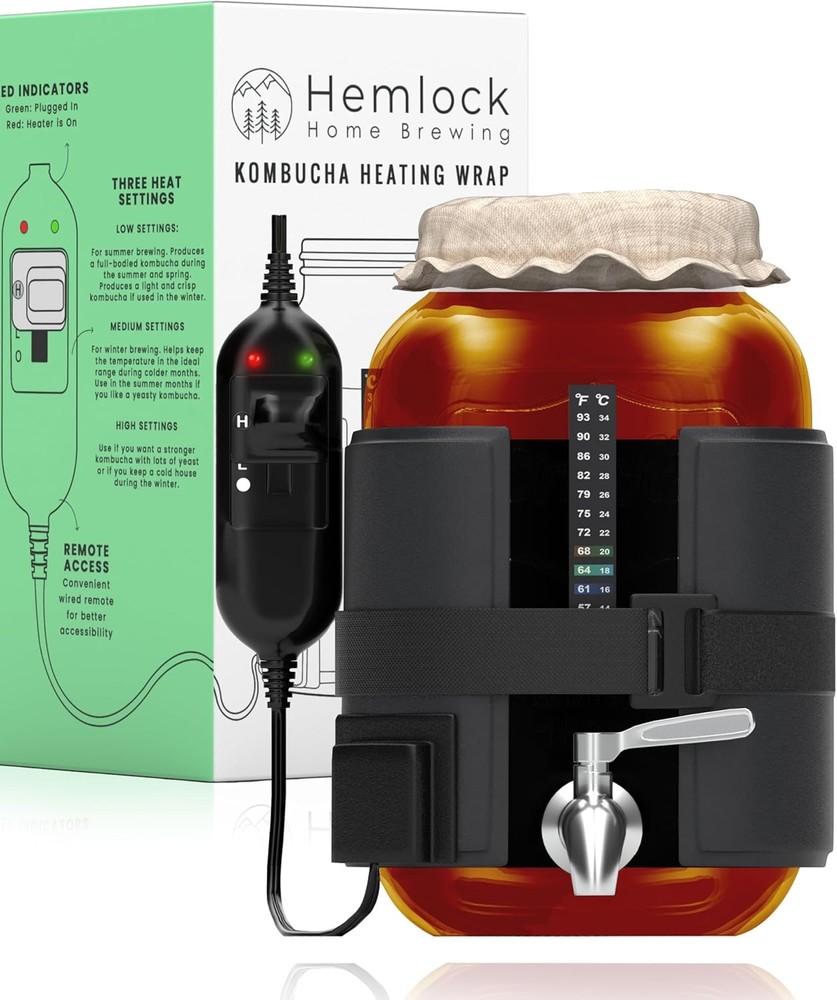 Kombucha Heating Wrap - Fermentation Heater Mat Pad with Temperature Control