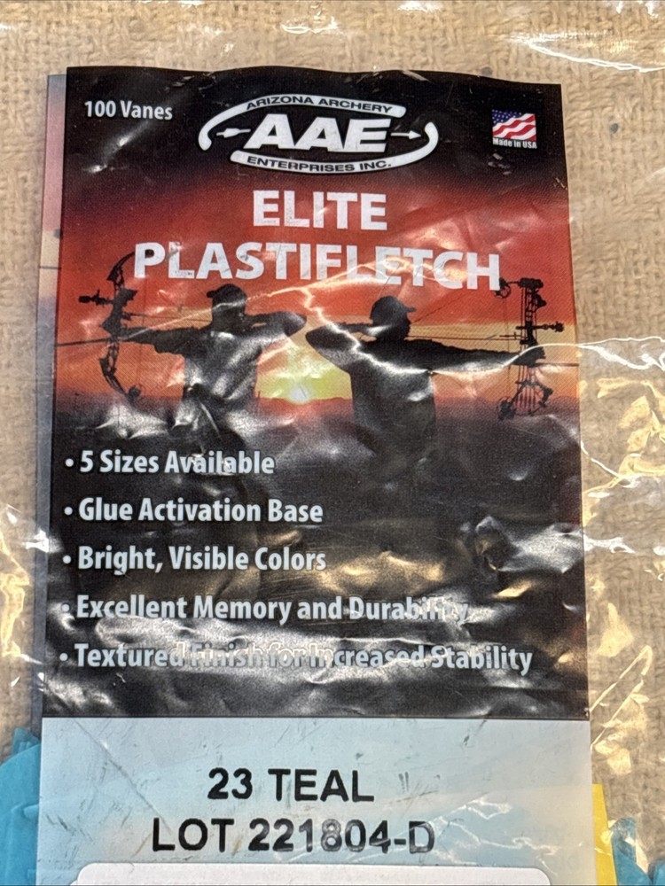 AAE Elite Plastifletch 23 TEAL 100 Count