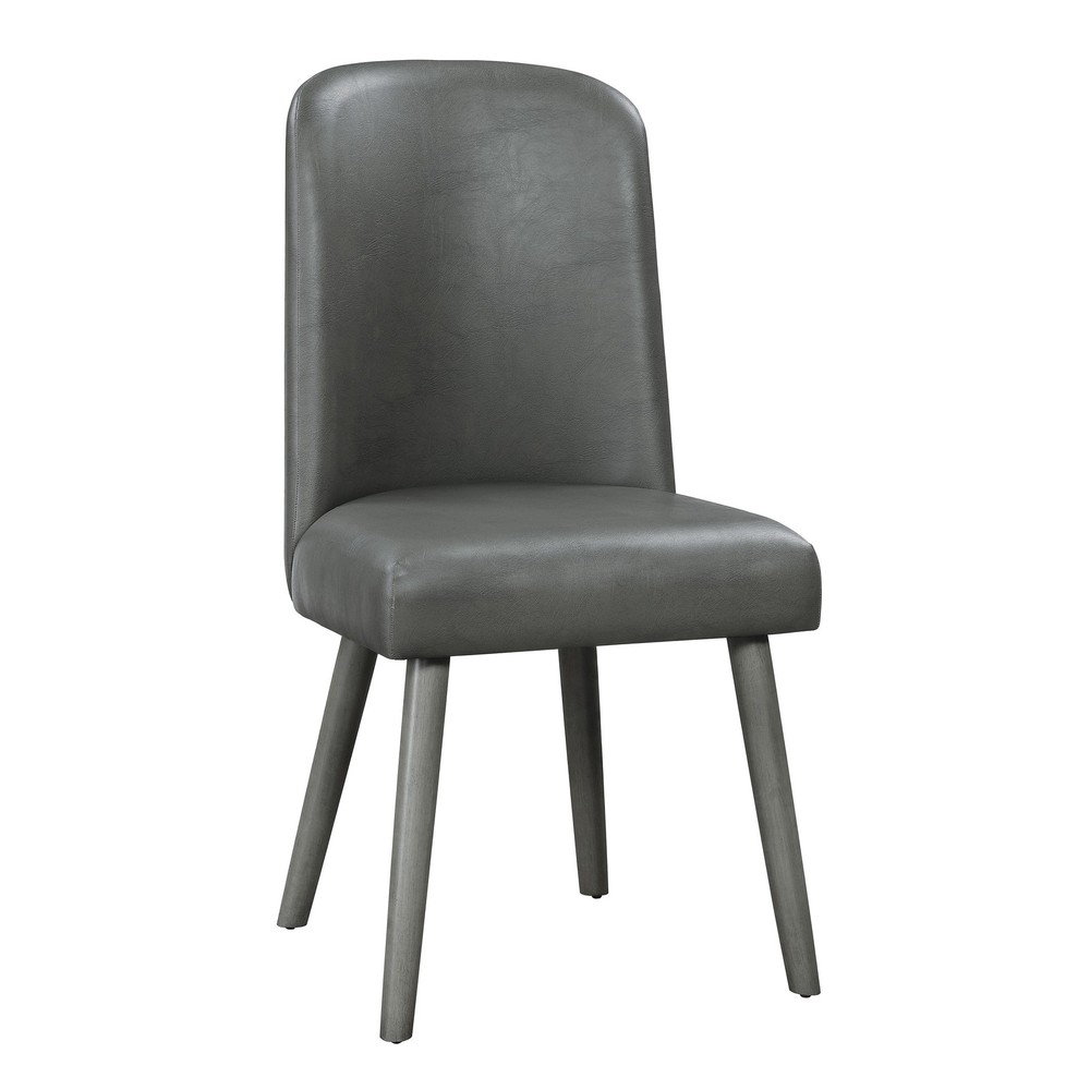 Grey and Grey Oak Upholstered Back Side Chairs