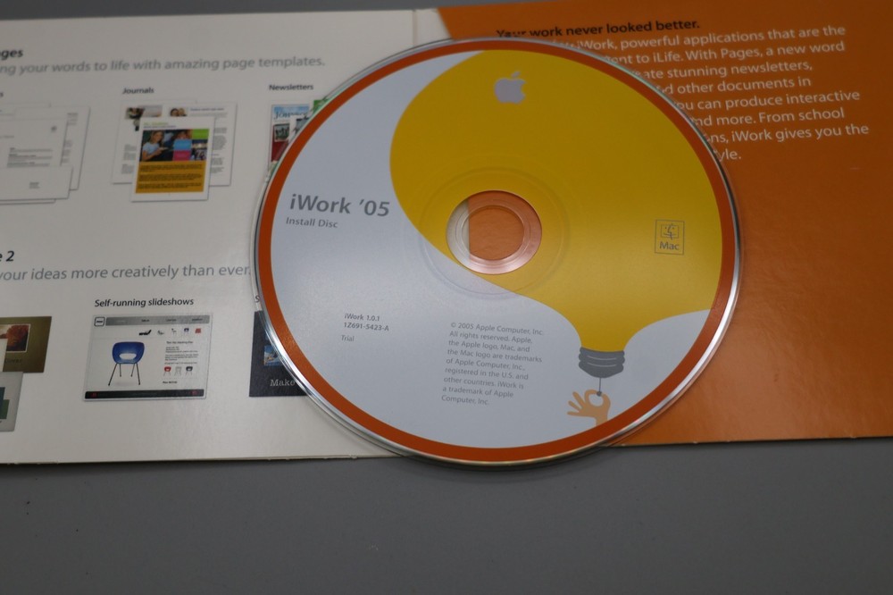 2005 iWork 05 Mac Macintosh 1.0.1 Install Office Software Disc CD ONLY