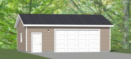 30x24 2-Car Garage -- 720 sqft -- PDF Floor Plan -- 9ft Walls -- Model 1B