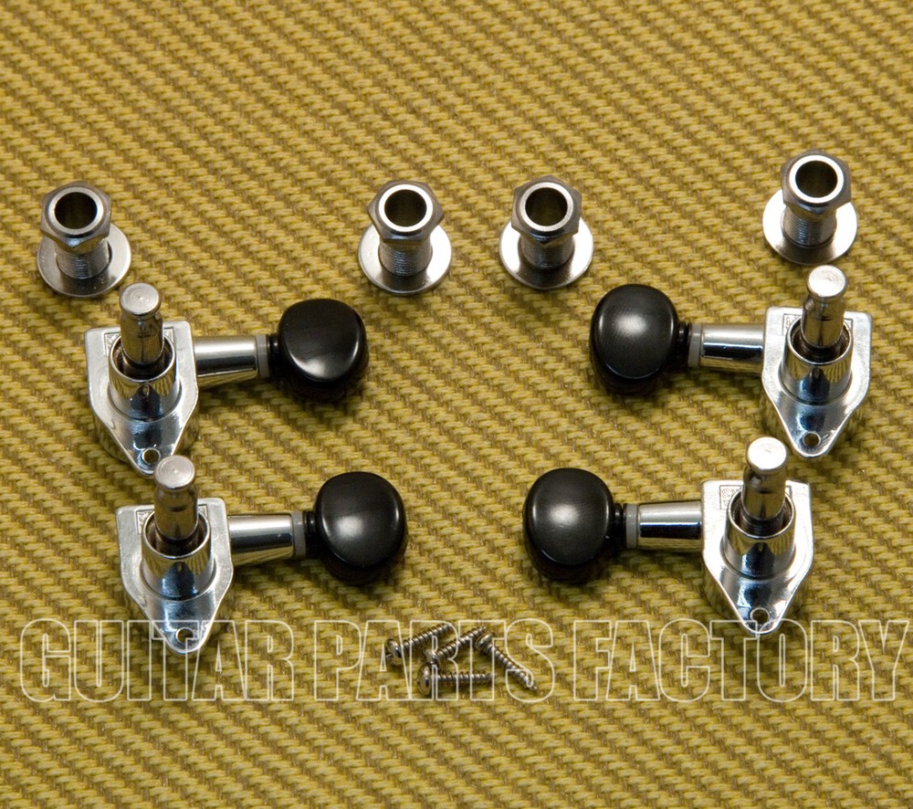 PS02-C Ukulele/Uke 2+2 Black Button Chrome Machine Heads