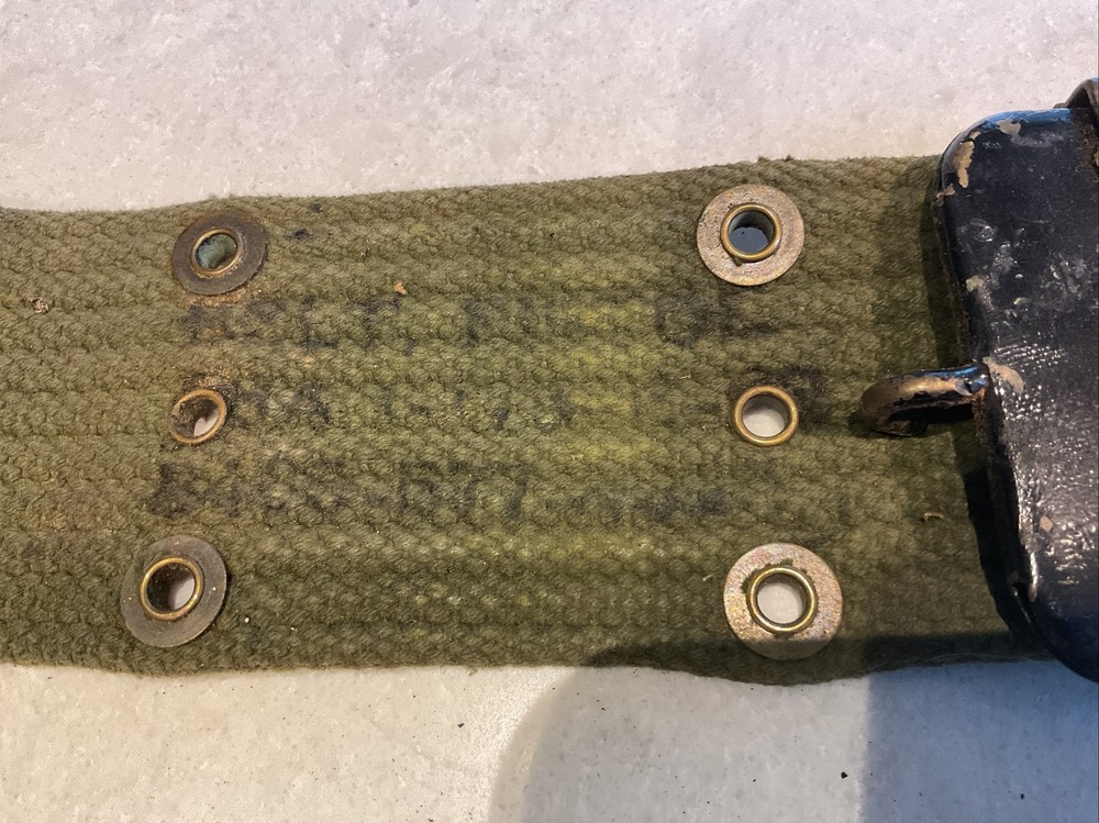 Vintage Military Web Belt Adjustable Marked