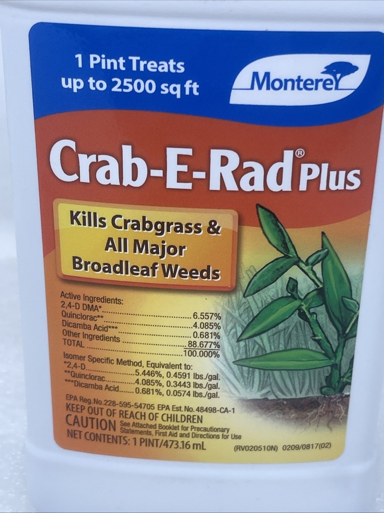 Monterey Crab-E-Rad Plus Crabgrass Herbicide Weed Control, 16 Oz (pint)