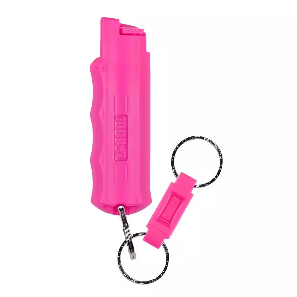 Pink Key Case Pepper Spray with Quick Release
