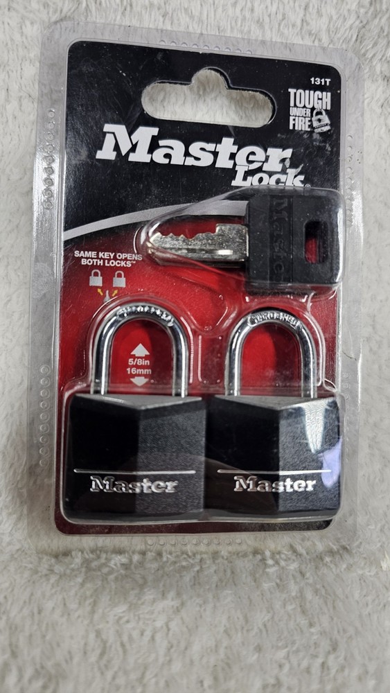 Master Lock 131T Hardened Steel Covered Solid Body Padlock 1-3/16 in. 2 Pack