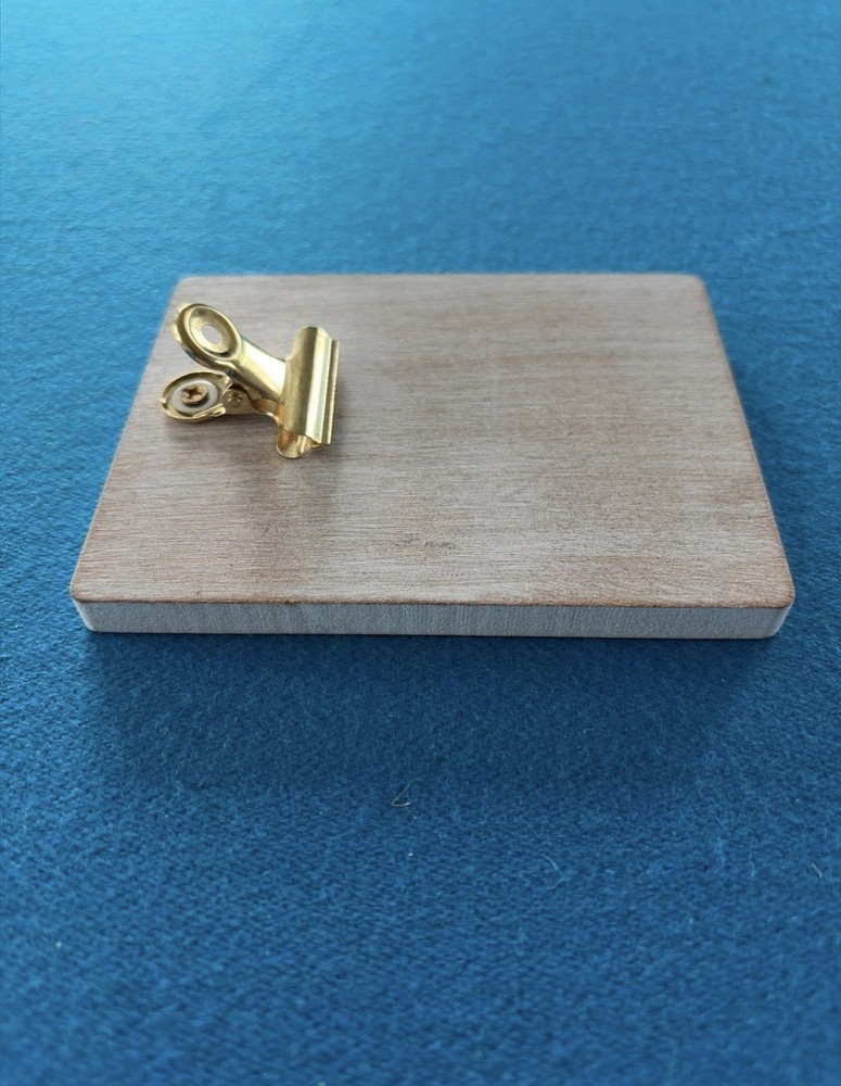 Mini Clipboard Frame Whitewash with Gold Clip