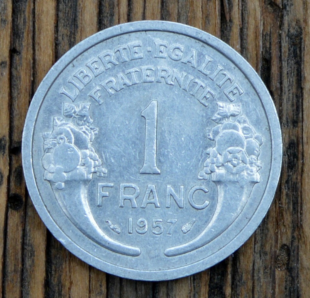 France 1 Franc 1957 Coin Light Type