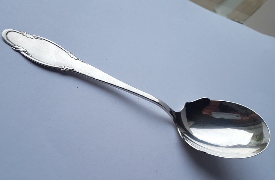 Large Serving Spoon/ Serving Spoon, Denmark, 830 Silver, circa 1925 K795