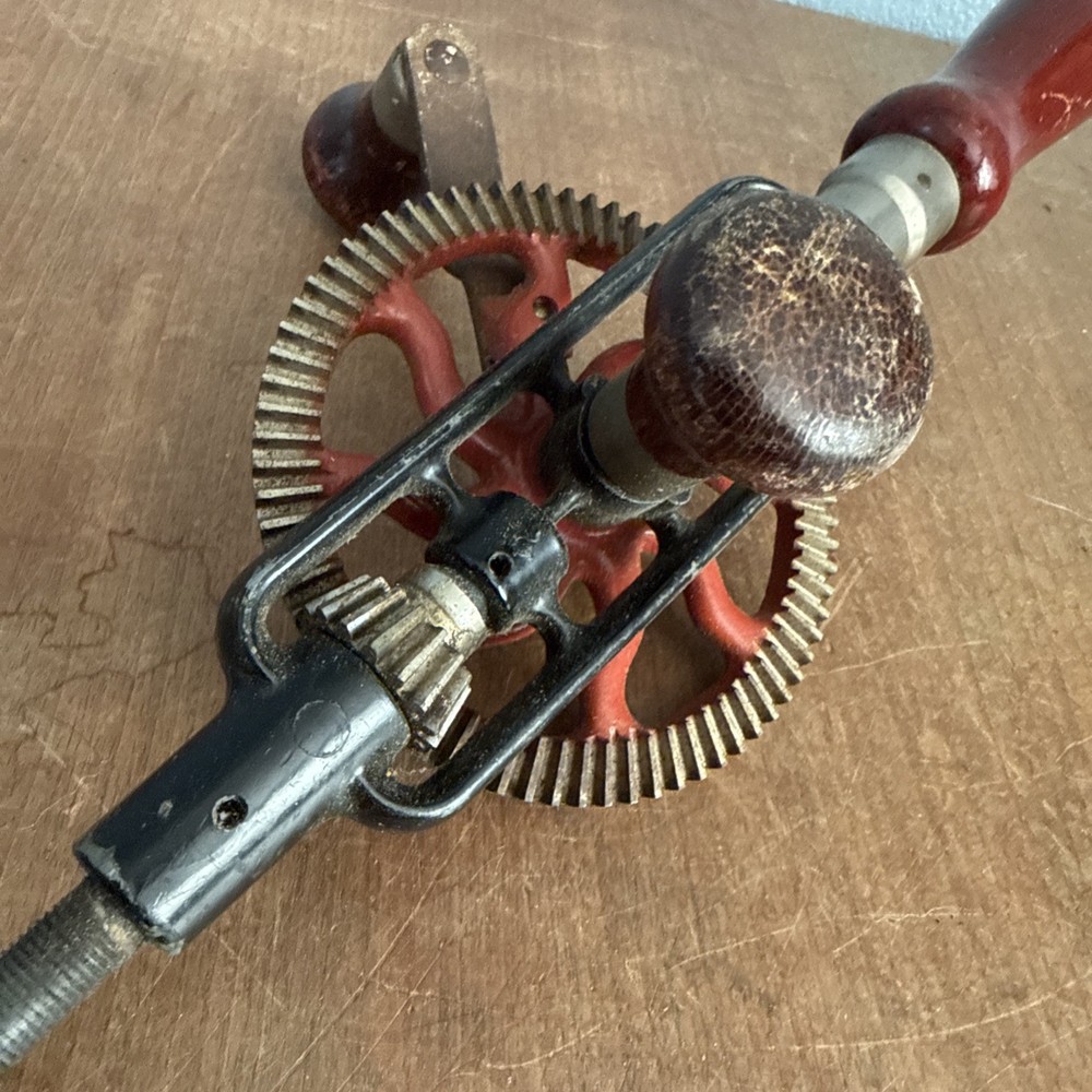 Vintage Miller’s Falls “Egg Beater” Hand Drill Bit Caddy Missing Bit Chuck